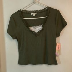 Green Coquette Top