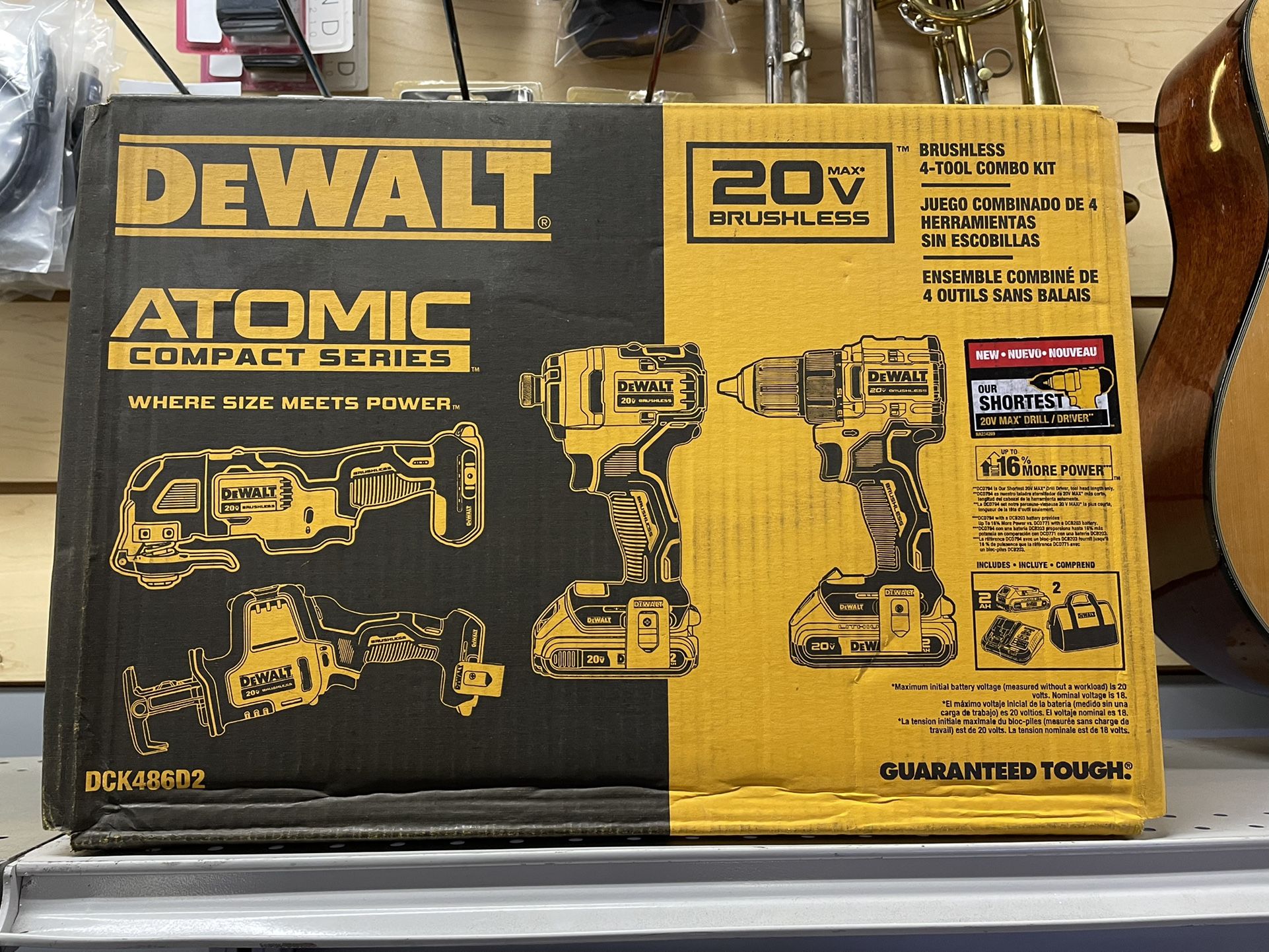 New Dewalt Model: DCK486D2 Combo Set Atomic Compact Series 20v for