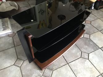 TV stand 3 shelves glass