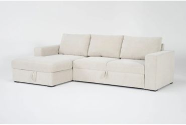 2 Piece Convertible Futon Sectional W/ Storage Chaise