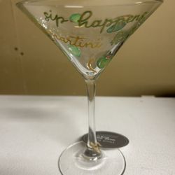 Hand Painted martini glass brand new 