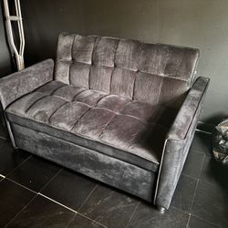 Black Velvet pull-out couch 