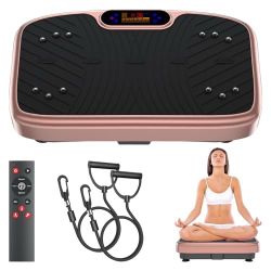 Pink Vibration Plate Exercise Machine 200 Speeds Home Workout Platform