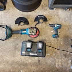 Makita 36 V 7-9 Inch Grinder And Drill W/ Charger 
