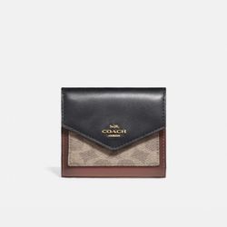 Coach Small Wallet In Colorblock Signature Canvas