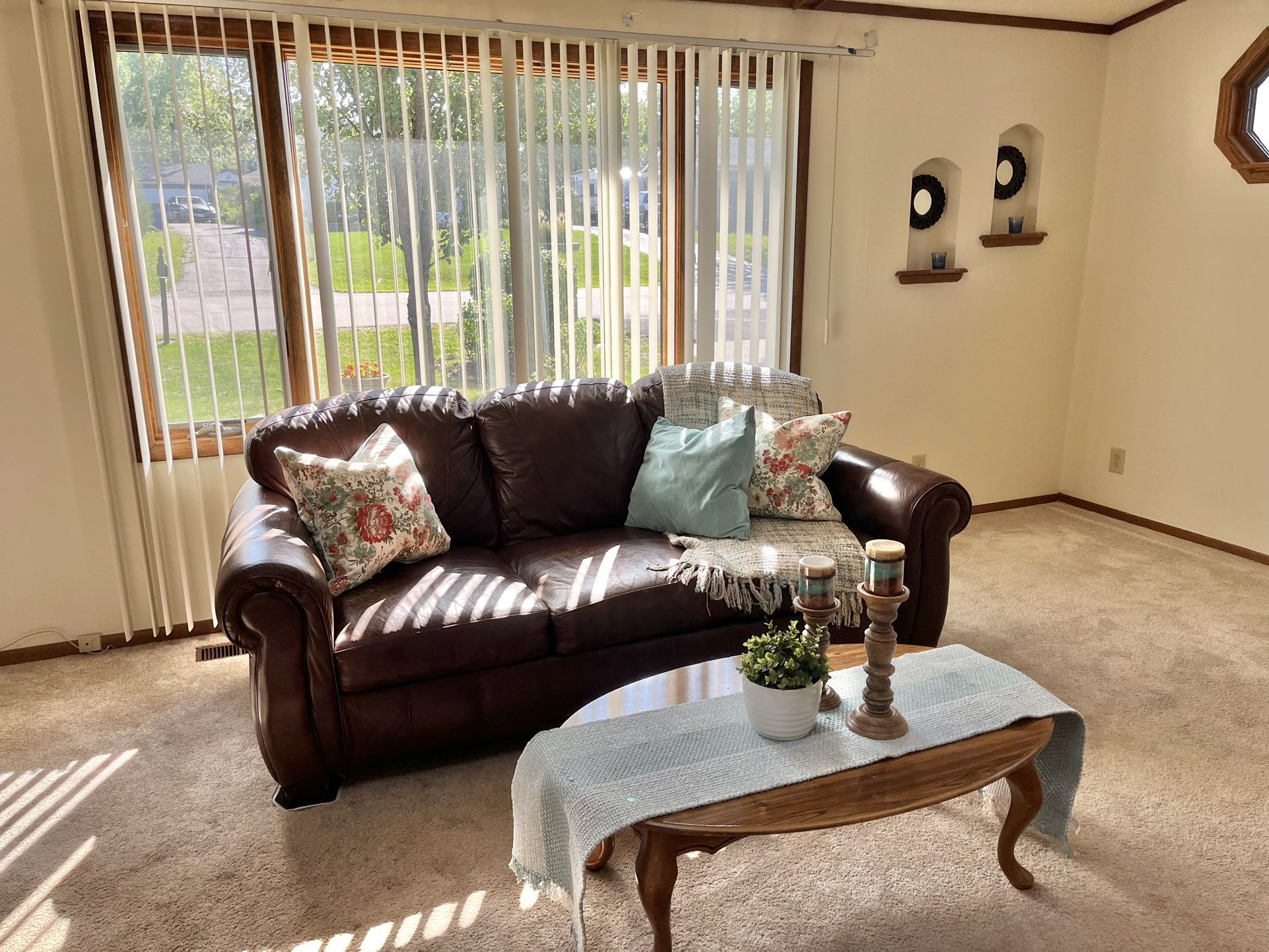 Real Leather Brown Couch