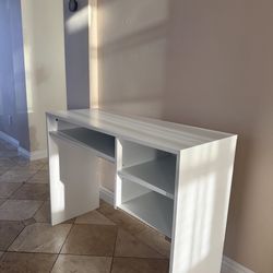 Desk with Storage - White