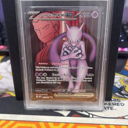 2025 POKEMON DRI EN-DESTINED RIVALS ULTRA RARE TEAM ROCKET'S MEWTWO EX PSA 10