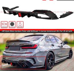 19-22 BMW G20 M340i CMS Carbon Fiber Rear LED Diffuser + Side Spats