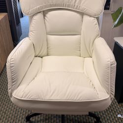 Dowinx Cross Legged Office Chair with Pivoting Armrests,Criss Cross Chair with Pocket Spring Seat & Back,Reclining Computer Gaming Chair with Footrest