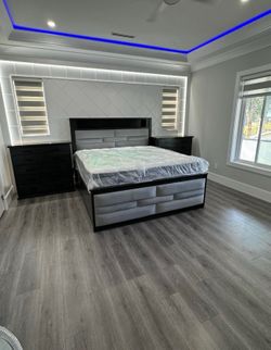 Modern Bedroom Set Queen OR King 👑 0 CREDIT 0% Interest ✅SAME DAY DELIVERY 🚚