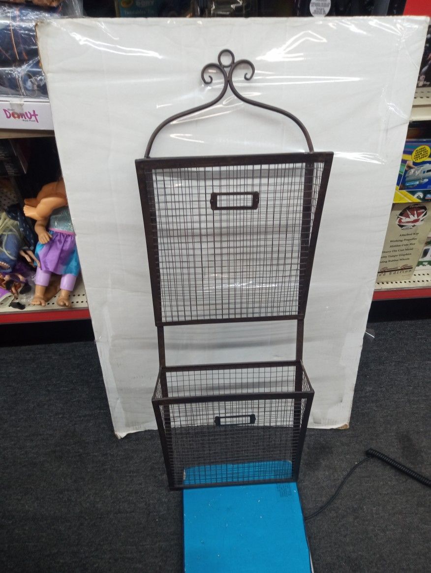 Metal Wall File & Magazine Rack 12x5x36"H