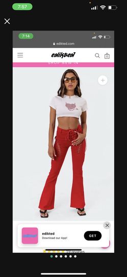 New Edikted Red Flair Jeans