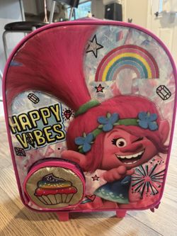 Trolls  Happy Vibes  18" Heys Softside Girls Pink Carry On Luggage