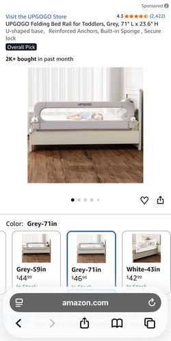 3 Brand New UPGOGO Baby Bed Rails Gray 71 INCH $30 EACH