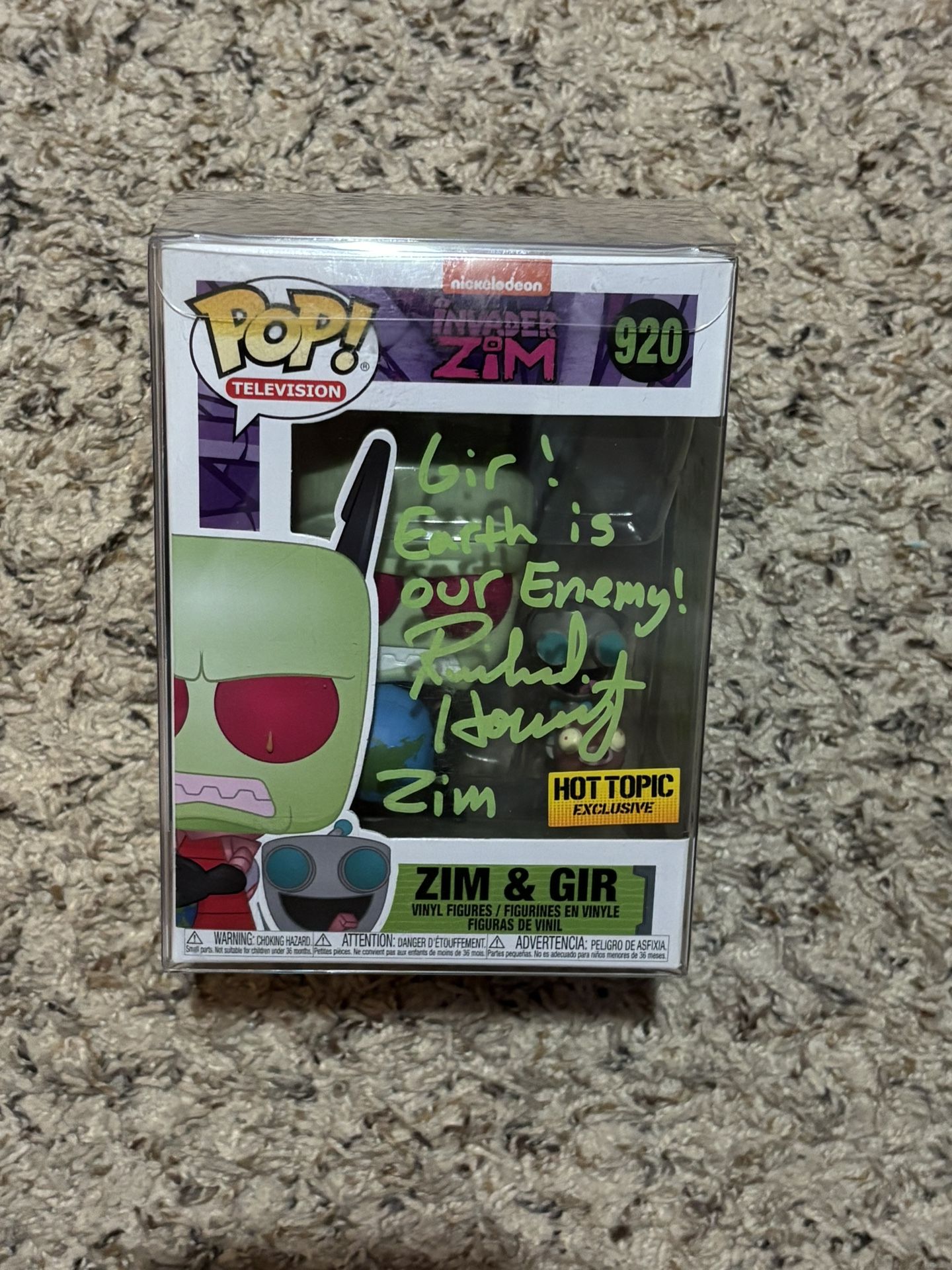 Signed Invader Zim Gir & Zim Hot Topic Exclusive Funko JSA