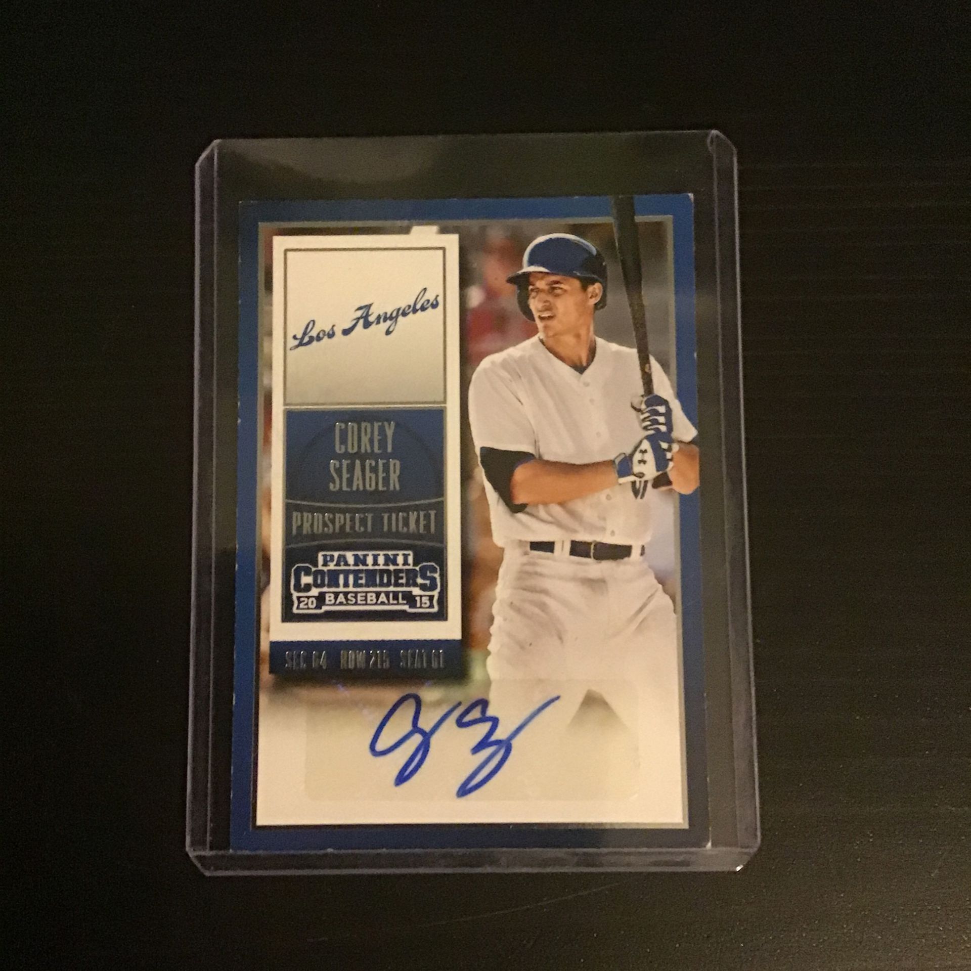 Corey Seager Panini Contenders 2015 Signed Baseball Card 