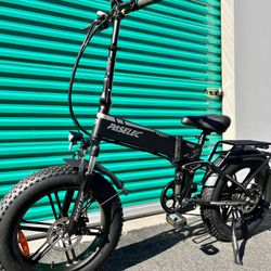 ✅ BRAND NEW - 1000 Watt Electric Folding Bike, Power regen Tech, Fat Tire, Full Suspension(Black-OR-Army Green)PX6 Pro Paselec ⚡️
