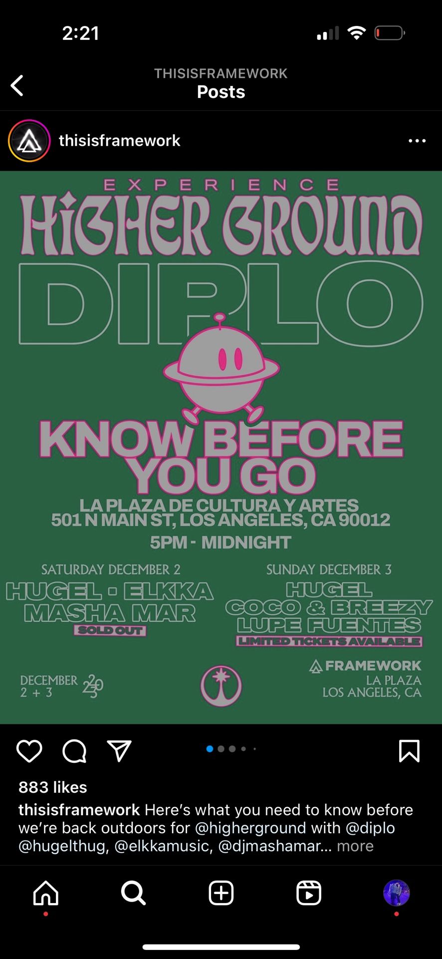 Diplo Higher Ground Saturday Dec 2nd