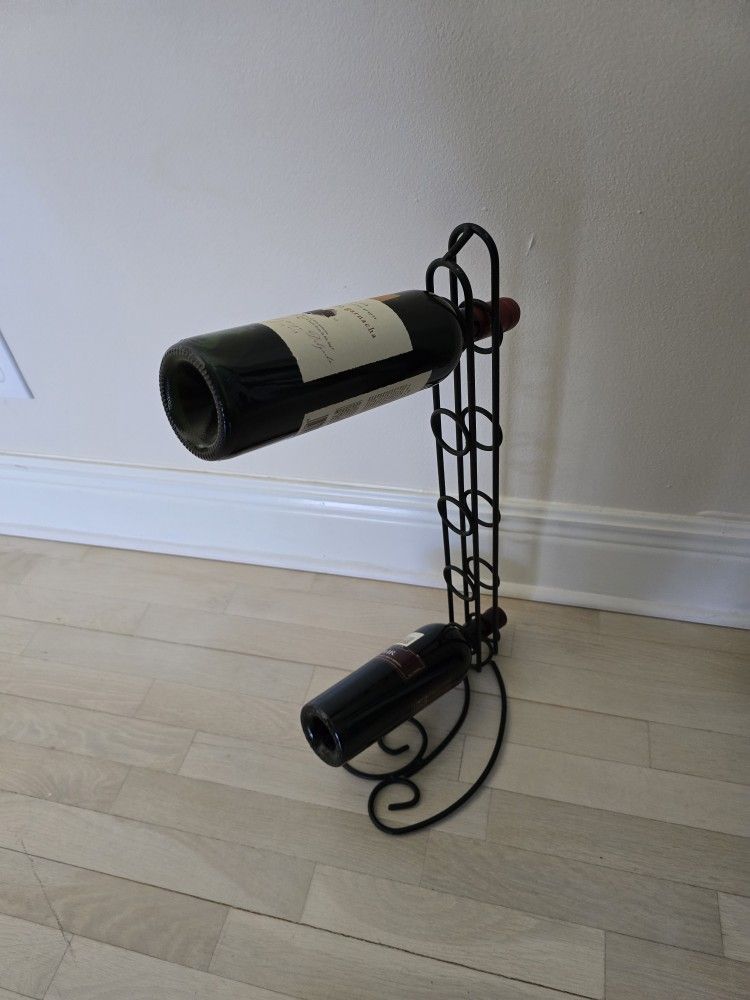 Black Metal Wine Rack