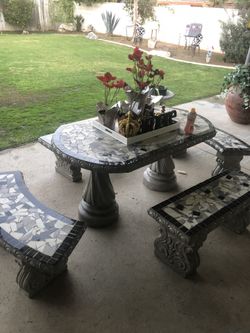 Cement patio tables