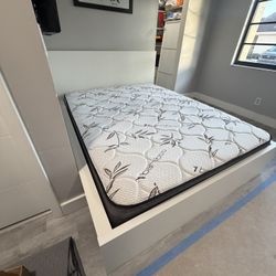 Queen Bed Frame, Box spring & mattress 