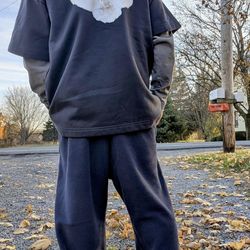 Yeezy Gap Engineered By Balenciaga H10 Polar Fleece Navy Blue Pants Size M NWT