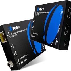 OREI 4K HDMI Extender Over Ethernet, Extender Balun Over Cat6/Cat7 with Audio Extractor Optical IR up to 230 Feet - Loop Out - 4K@60hz Full UltraHD Si