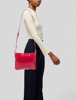 Kate Spade New York Red Patent Leather LASER CUT HEARTS  Crossbody Bag