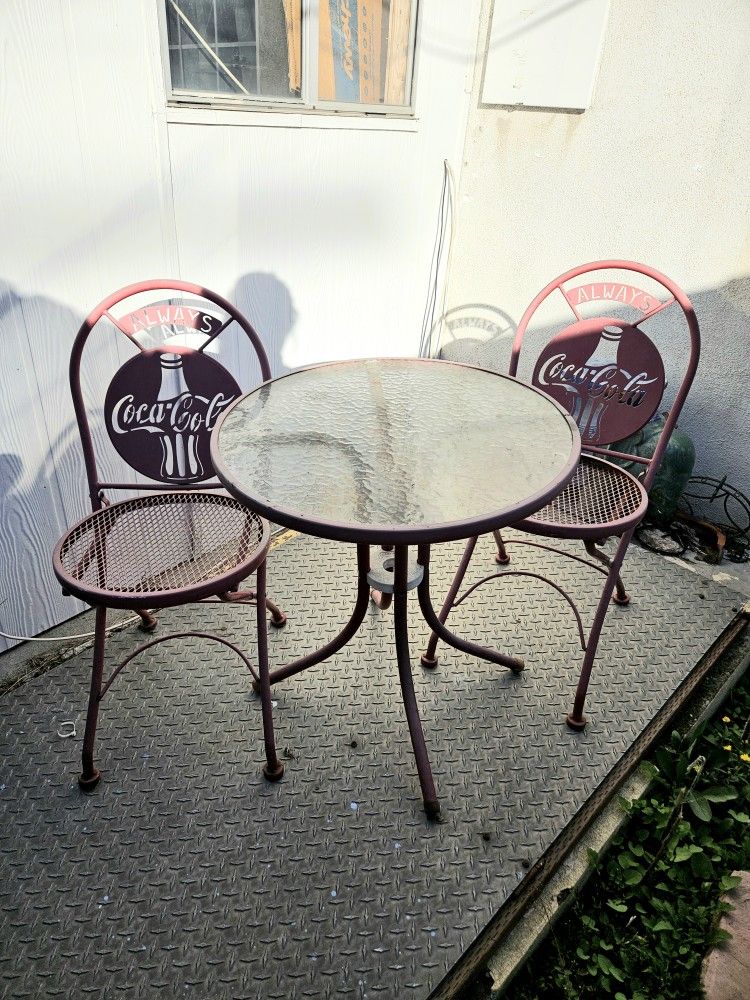 Coca-Cola Small Table And 2 Chairs
