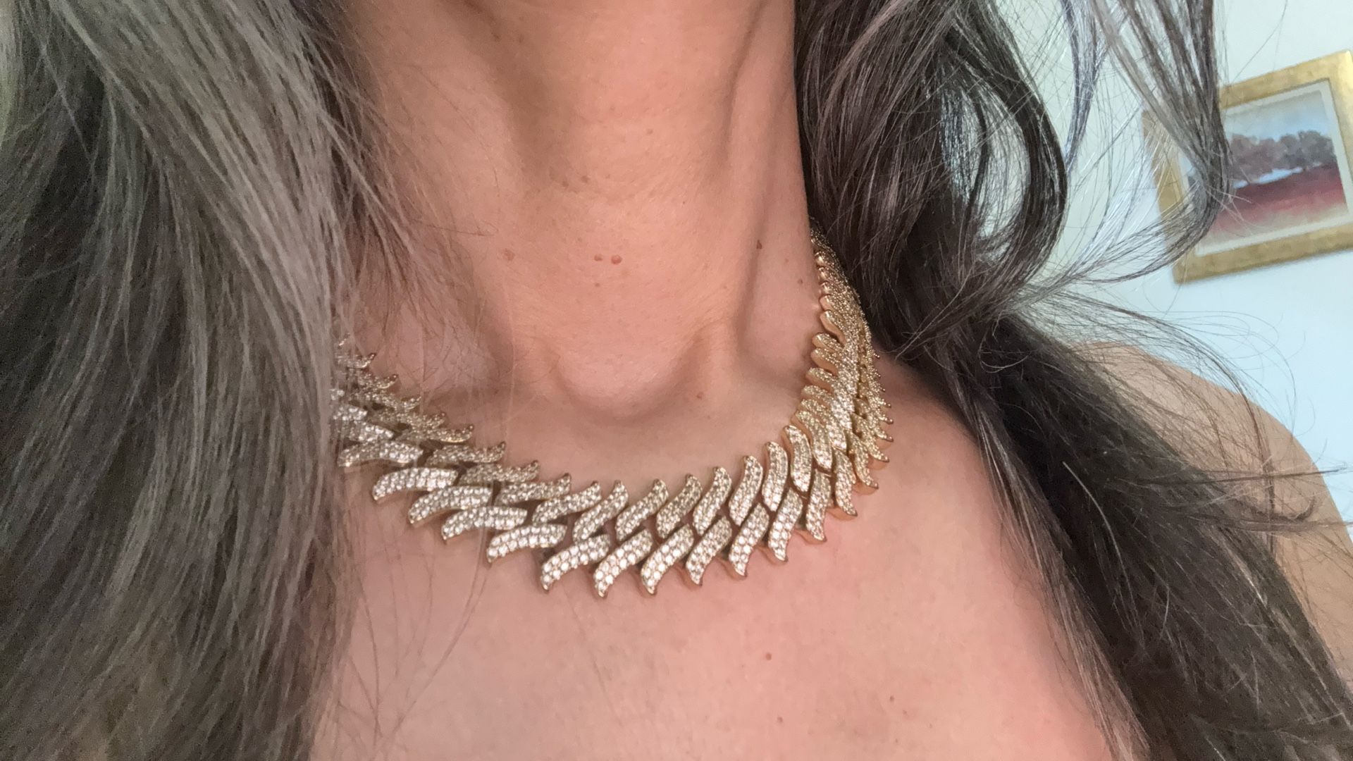 Cuban Link Chain – Pavé Style Gold-tone with zirconias