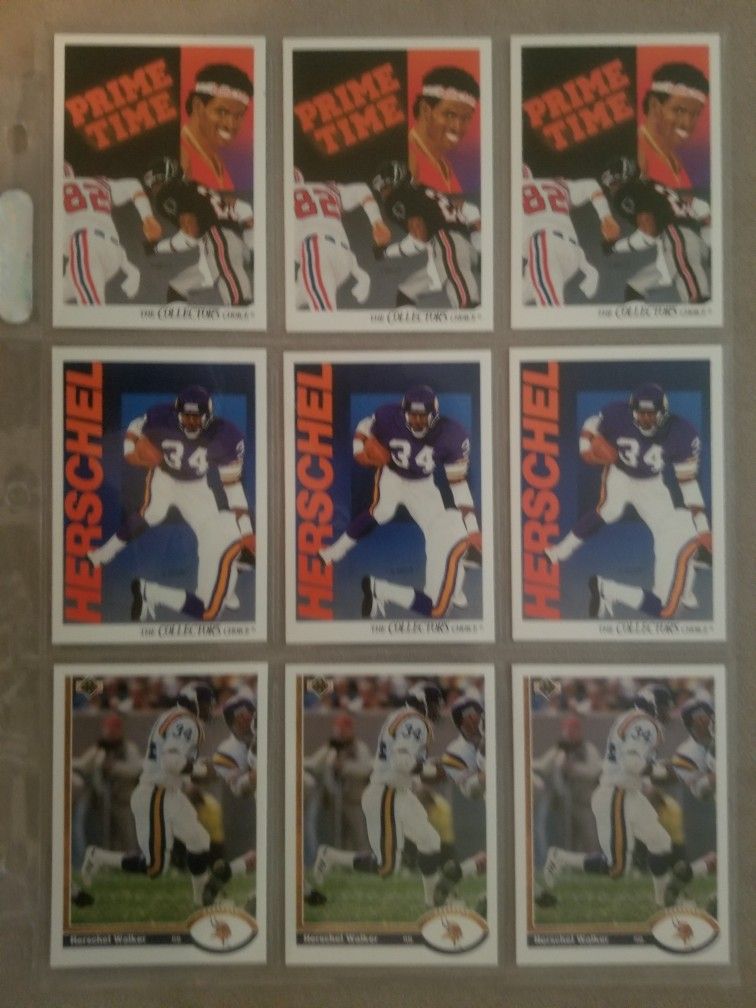 Herschel Walker Deion Sanders Bo Jackson Football cards
