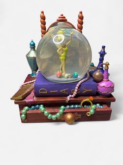 Retired Disney Store Tinker Bell Musical Vanity Snow Globe