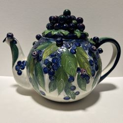Vintage J McCall  Blue Sky Blueberry Teapot