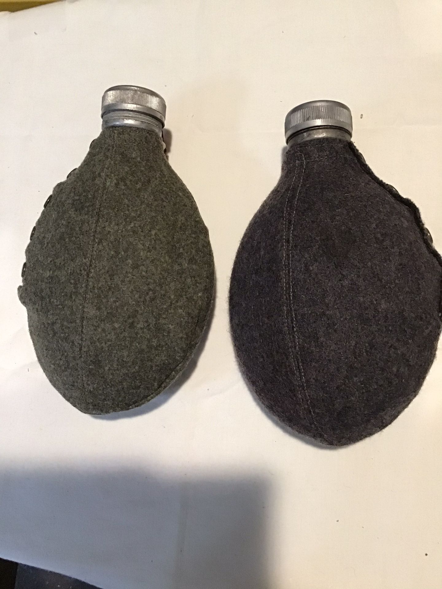 WW2 GERMAN MILITARY ARMY CANTEEN BOTTLES NO. CUP 2 CANTEENS $95.00