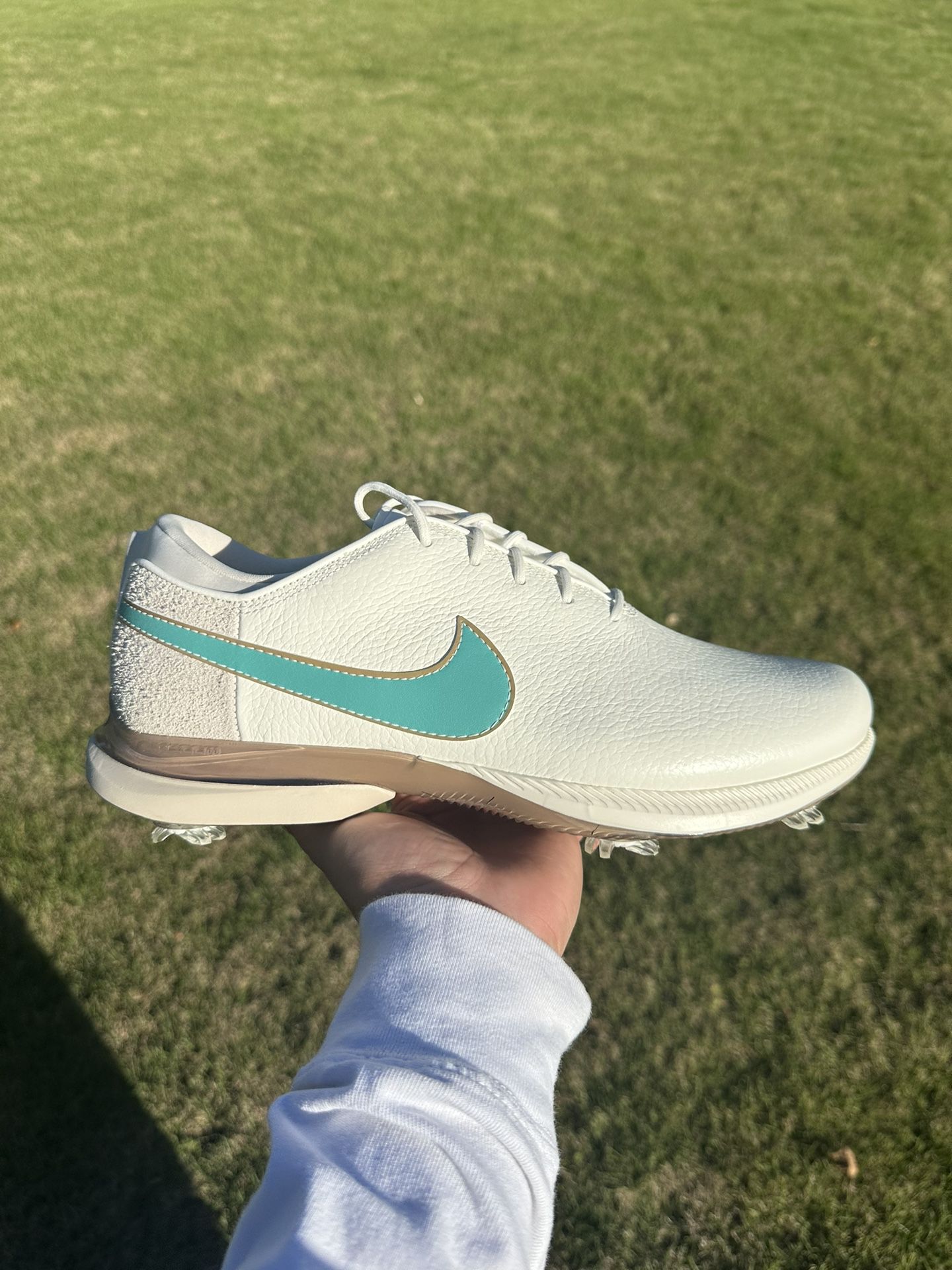 Nike Air Zoom Victory Tour 2 Golf Shoes Spikes White Teal DM9930-141 Size 10.5