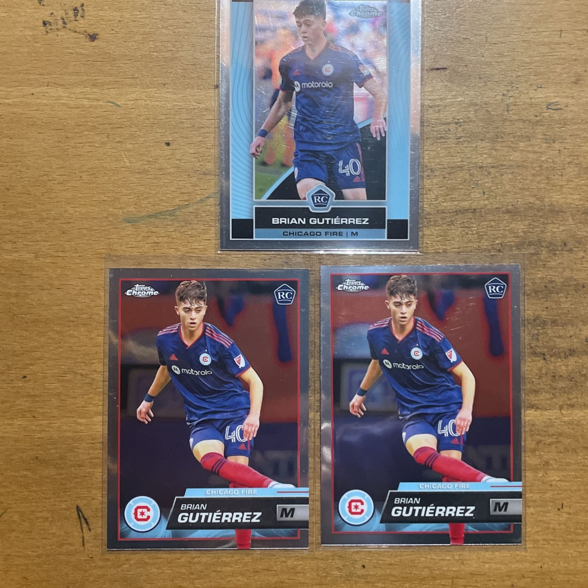 2023 TOPPS CHROME MLS BRIAN GUTIERREZ 3 CARD ROOKIE LOT
