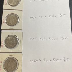 Morgan Silver Dollars And Peace Dollars Good Condition Common Dates Set