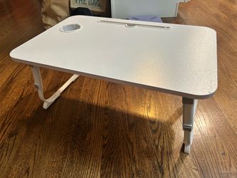 Bed table with stand and small drawer