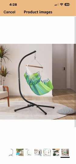 FDW Hammock Chair Stand, Outdoor Solid Steel Heavy Duty Construction for Hanging Hammock, Hanging Stand Max Load 400 LBS Air Porch Swing - 360 Degree 