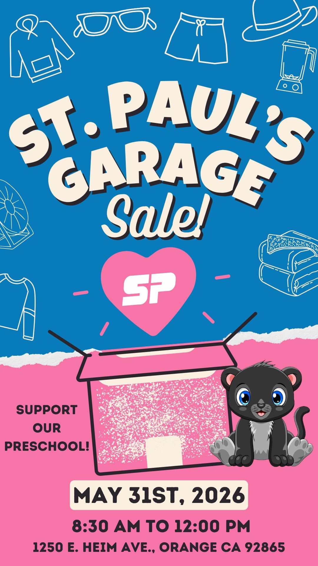 Garage sale today! (5/31 Sunday) 8:30-12 noon in ORANGE