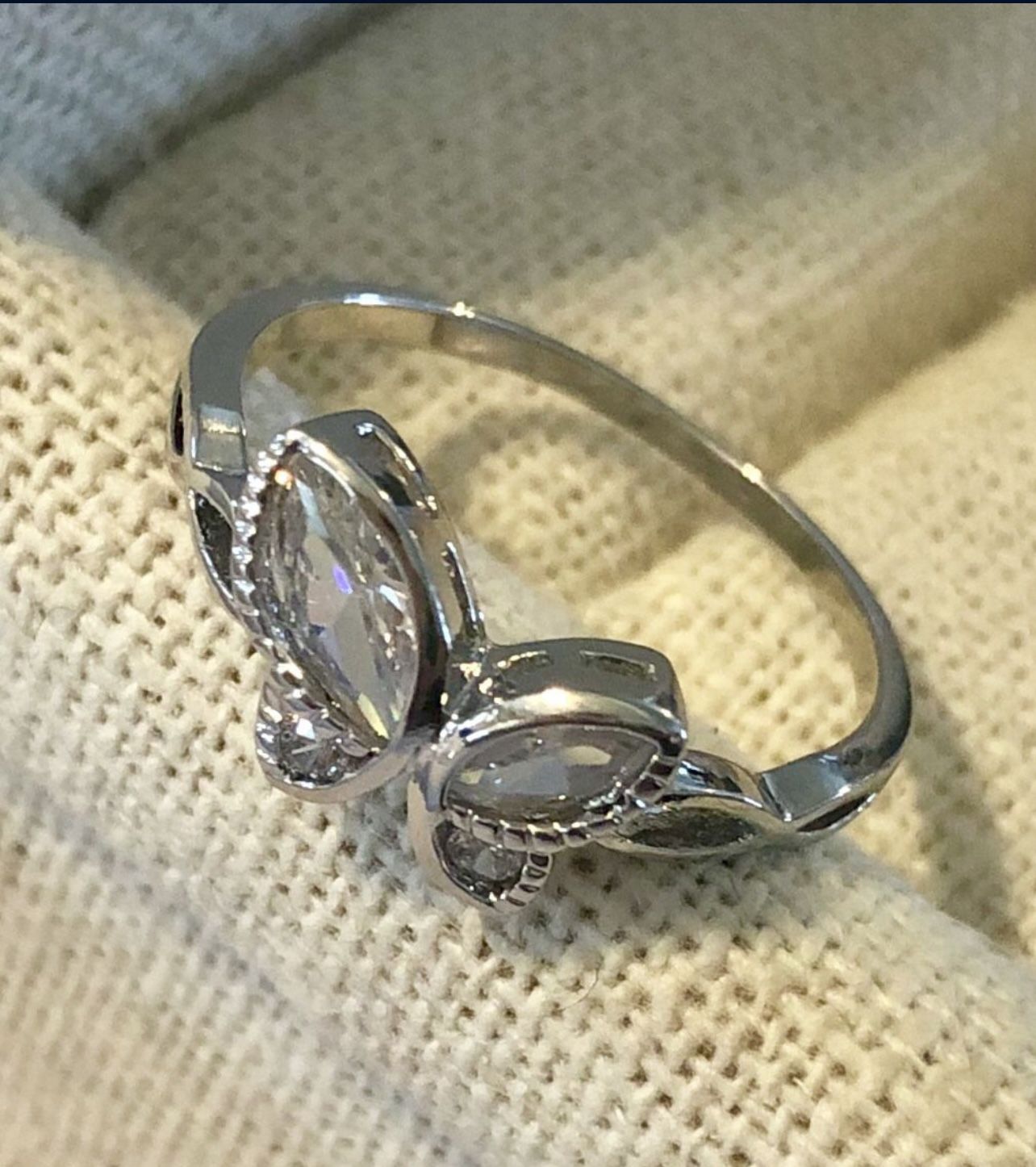 NEW Sterling Silver & CZ Butterfly Ring - Sizes 8 & 9