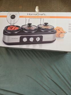 New HomeCraft Triple 1.5-Qt Slow Cooker & Buffet Server - Brand New Sealed