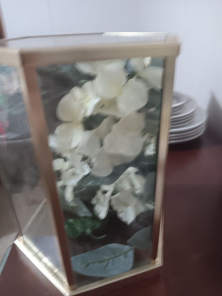 Beautiful Brass And Glass Vintage Decorative Display
