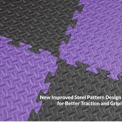 Xspec 1" Extra Thick Interlocking Home Gym Foam Floor Mat Reversible Tiles (24" × 24") | 12 Pieces, 48 Square feet | Protective Flooring for Work Out 