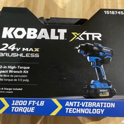 Kobalt 24v 1/2” Impact Wrench With Batt And Charger 1200 Torque New In Case $250 Firm In N Lakeland 