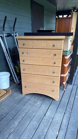 Tall Wood Dresser with 6 Drawers