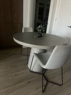 Gray Round Dining Table