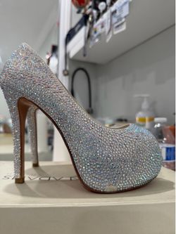 Benjamin Adams London Crystal Heels – Elegant Bridal/Prom Shoes – Size 7.5 US