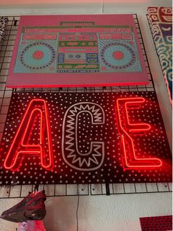Vintage Real Neon Sign Painting ACE Vegas vintage art 30x40 artwork